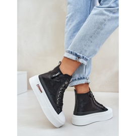 Zapatillas Mujer Plataforma Alta Negro Averira 6