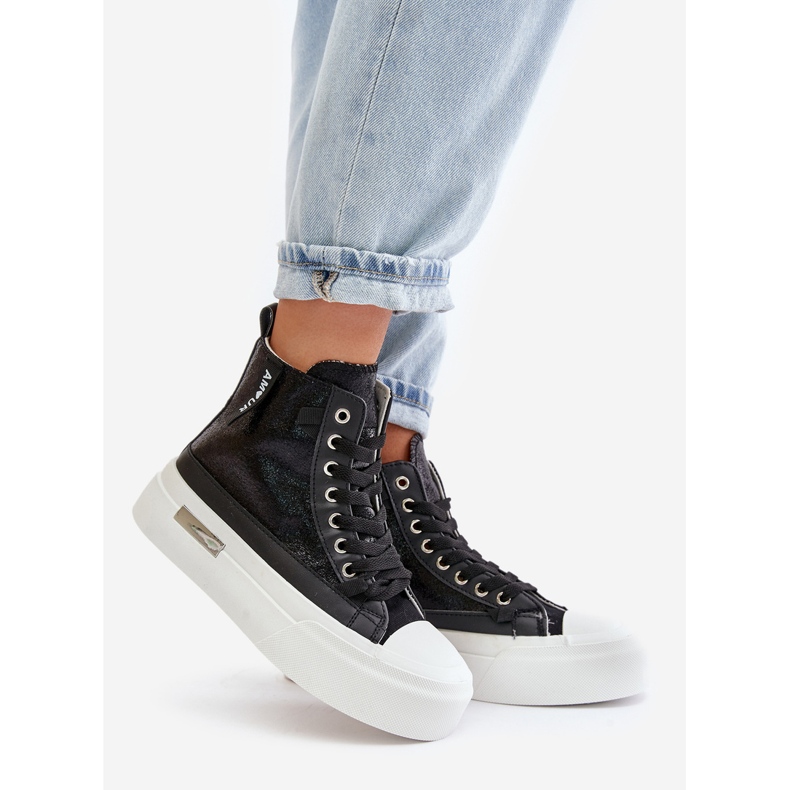 Zapatillas Mujer Plataforma Alta Negro Averira 1