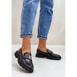 Mocasines de mujer de charol con osito de peluche, negro Kaithra 2