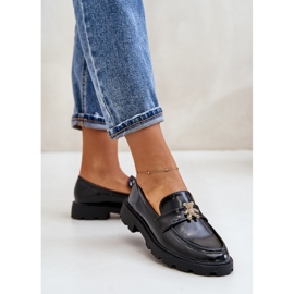Mocasines de mujer de charol con osito de peluche, negro Kaithra 5
