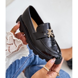 Mocasines de mujer de charol con osito de peluche, negro Kaithra 9