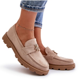 Mocasines de mujer de ante ecológico con osito, beige Kaithra 10