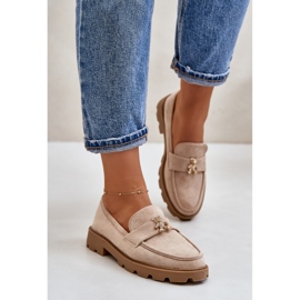Mocasines de mujer de ante ecológico con osito, beige Kaithra 3