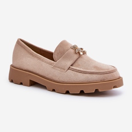 Mocasines de mujer de ante ecológico con osito, beige Kaithra 4