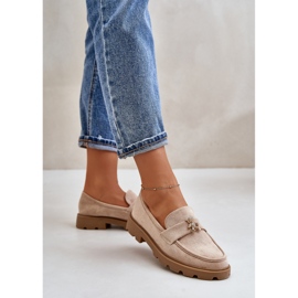 Mocasines de mujer de ante ecológico con osito, beige Kaithra 5