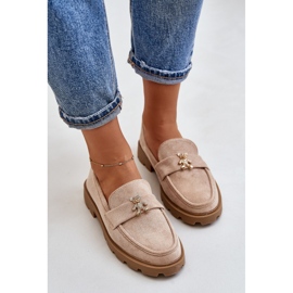 Mocasines de mujer de ante ecológico con osito, beige Kaithra 6