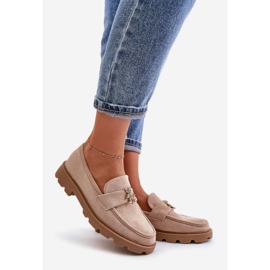 Mocasines de mujer de ante ecológico con osito, beige Kaithra 1