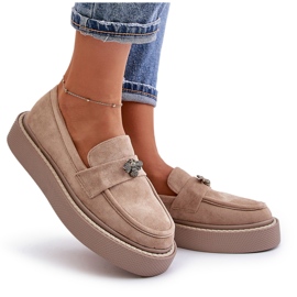 Mocasines Mujer Plataforma Beige Erithine 8