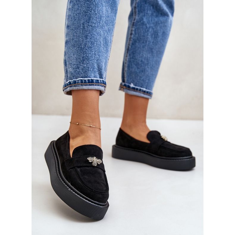 Mocasines de Mujer con Plataforma Negro Erithine 2 Mocasines de Mujer con Plataforma Negro Erithine 2