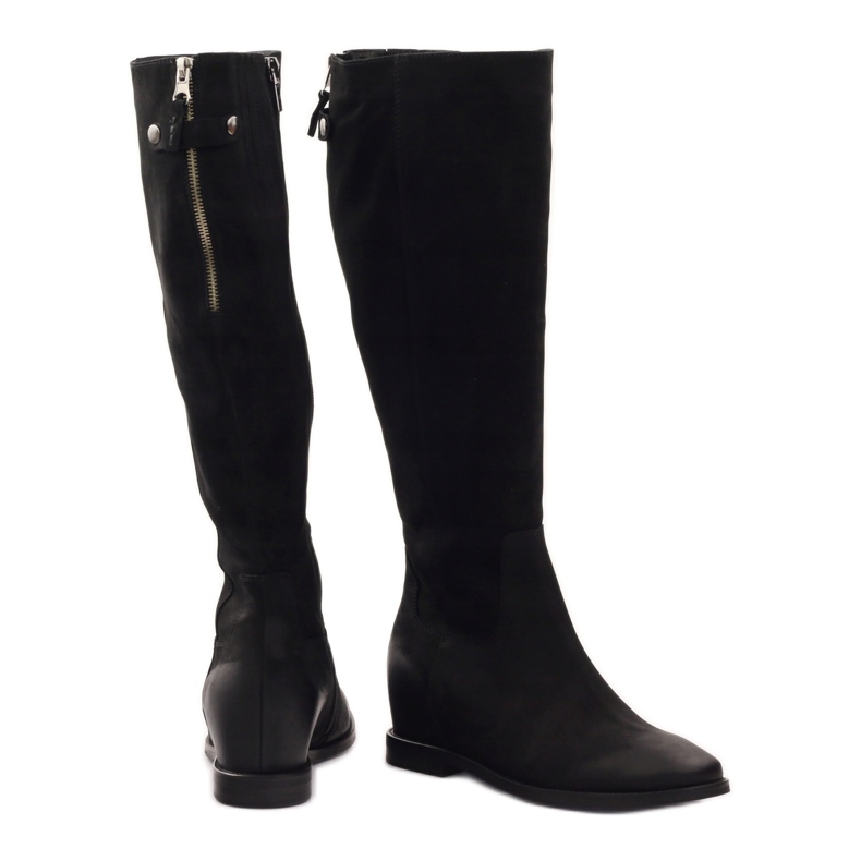 Botas con cremallera decorativa Edeo 3138 negro 3