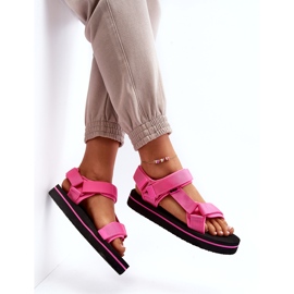 Sandalias para mujeres en la plataforma Lee Cooper LCW-24-05-2750L Fuksja rosado 1