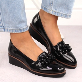 Zapatos mujer charol con adorno negro Vinceza 58400 7