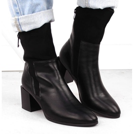 Botas de tacón alto con aislamiento para mujer, negras Jezzi ASA217-9 negro 6