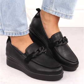 Zapatos mujer de piel con cadena negro Sergio Leone PB231-S 6