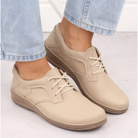Zapatos cómodos mujer piel beige Helios 715 6