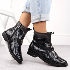 Botines de mujer en charol, negro, Potocki 12544 4