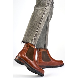 Botas Chelsea de mujer marrones con suela plana, botas marrones marrón 3
