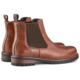 Botas Chelsea de mujer marrones con suela plana, botas marrones marrón 1