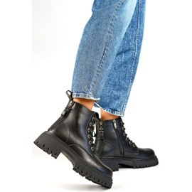 Marroquinería clásica negra, botas de mujer con cremallera y aislamiento, piel natural. negro 5