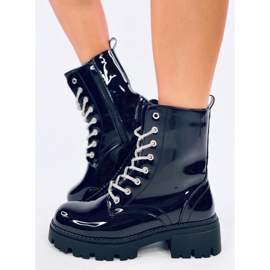 Botas bovver Quanes Mirror lacadas negro 2