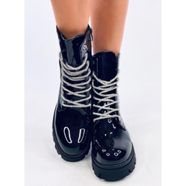 Botas bovver Quanes Mirror lacadas negro 5