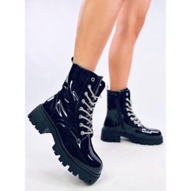 Botas bovver Quanes Mirror lacadas negro 3