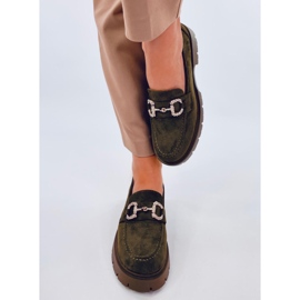 Karins Mocasines de ante verde con hebilla 2