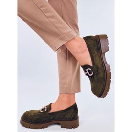 Karins Mocasines de ante verde con hebilla 3
