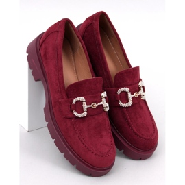 Mocasines Karins Wine de ante con hebilla rojo 5