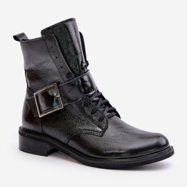 Zazoo 2949 Botines De Piel Con Hebilla, Negro 4