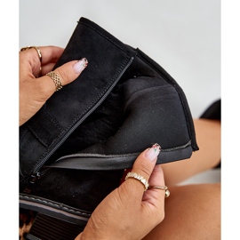 Botas De Mujer Tacón Bajo Con Hebillas Negro Zudra 2