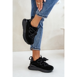 Zapatillas de mujer de ante con plataforma y cordones gruesos Artiker 54C1464 Negro 6