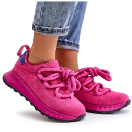 Zapatillas Mujer Ante Con Cordones Gruesos Artiker 54C1461 Fucsia rosado 9
