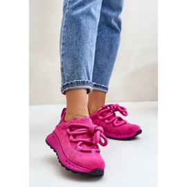 Zapatillas Mujer Ante Con Cordones Gruesos Artiker 54C1461 Fucsia rosado 2