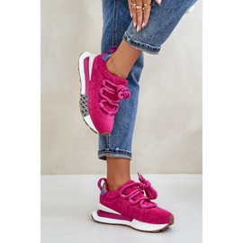 Zapatillas Mujer Ante Plataforma Con Cordones Gruesos Artiker 55C0086 Fucsia rosado 7