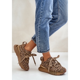 Zapatillas De Mujer De Ante En La Plataforma Con Cordones Gruesos Leopardo Artiker 55C0135 Marrón 7