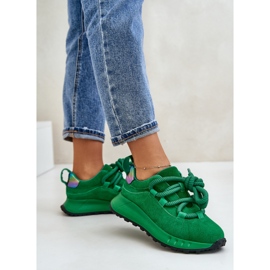 Zapatillas Mujer Ante Con Cordones Gruesos Artiker 55C0099 Verde 5