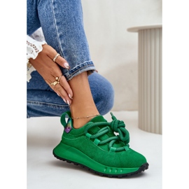 Zapatillas Mujer Ante Con Cordones Gruesos Artiker 55C0099 Verde 6