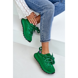 Zapatillas Mujer Ante Con Cordones Gruesos Artiker 55C0099 Verde 9