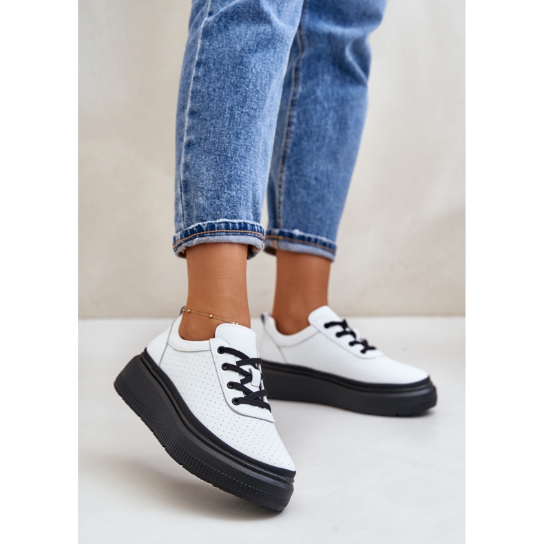 Deportivas Mujer Con Plataforma, Piel Natural, Blanco 41470 Vinceza 2