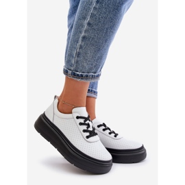 Deportivas Mujer Con Plataforma, Piel Natural, Blanco 41470 Vinceza 1