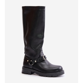 Botas De Mujer Aislante Con Cremallera Piel Ecológica Negro Tialethe 5