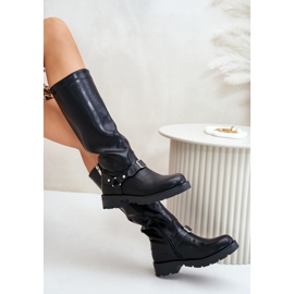 Botas De Mujer Aislante Con Cremallera Piel Ecológica Negro Tialethe 10