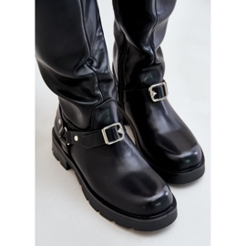 Botas De Mujer Aislante Con Cremallera Piel Ecológica Negro Tialethe 8