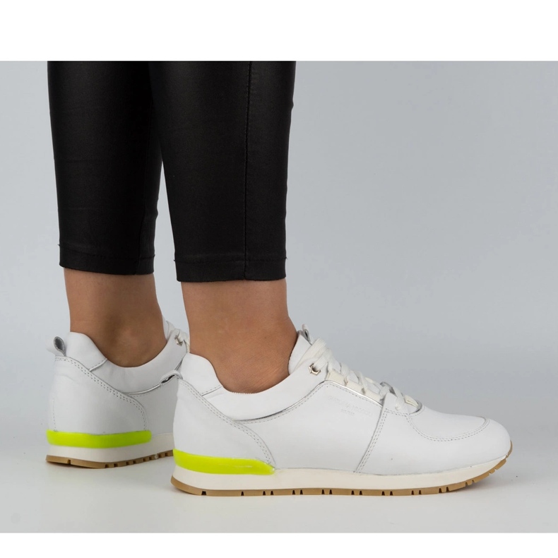 Nik Calzado deportivo de mujer, creepers de piel 05-0784-01, blanco 1