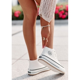 Zapatillas de mujer aisladas con plataforma de piel ecológica Big Star OO274061 Blanco 8