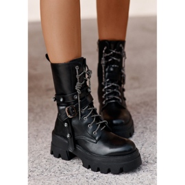 Botas de trabajo aislantes para mujer con correas Negro Berivana 8