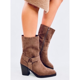 Botas cowboy Hardin de ante caqui marrón 2