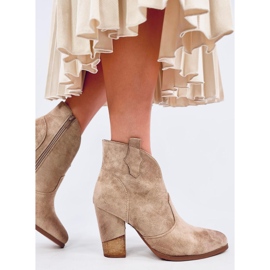 Botas cowboy tacón alto Sonett Caqui beige 4