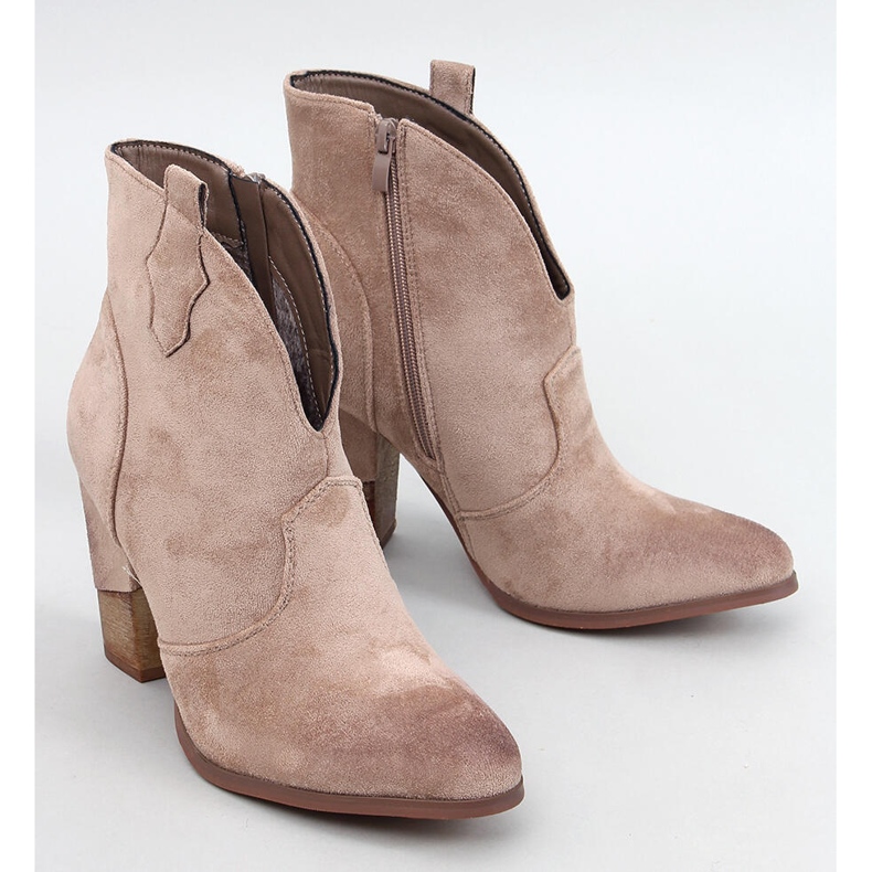 Botas cowboy tacón alto Sonett Caqui beige 1